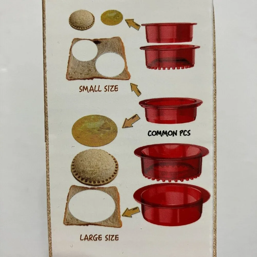 Sandwich Cutter & Sealer Set For Kids School Lunch Red Circle Round New